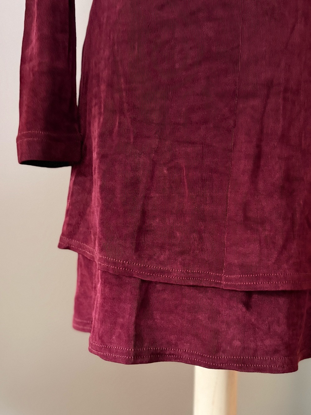 90's Rabbit Rabbit Rabbit burgundy dress - Picture 2 of 4